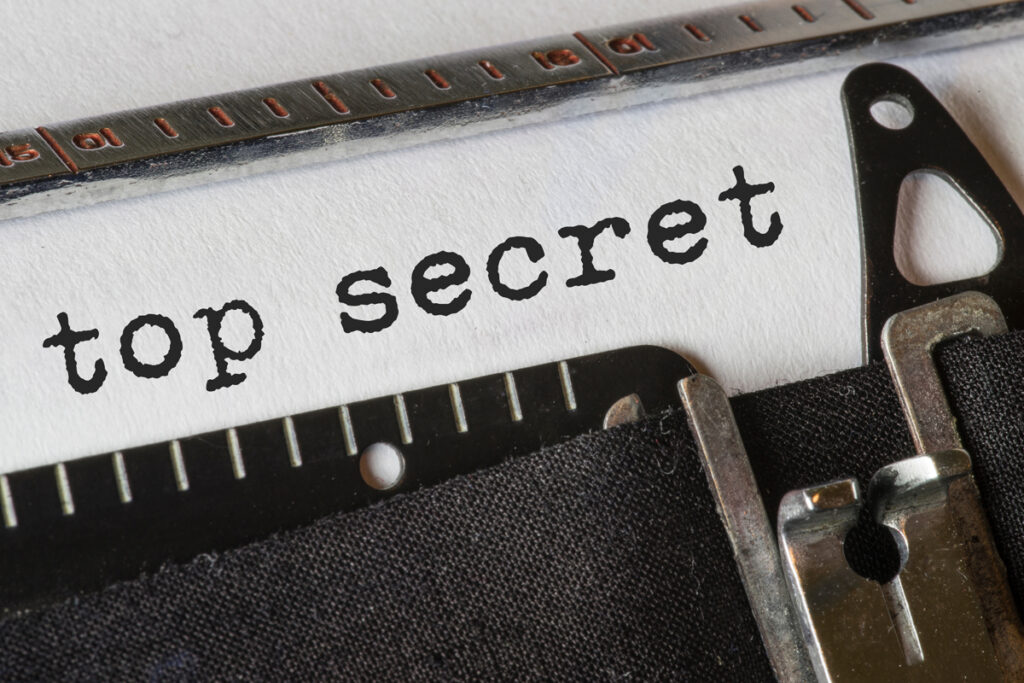 top secret, Text Schreibmaschine, Stichwort Informationsfreiheitsgesetz.
(c) AdobeStock