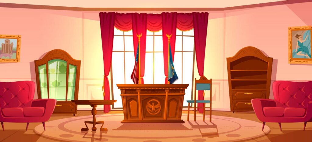 Oval Office im Comic-Style.
(c) AdobeStock